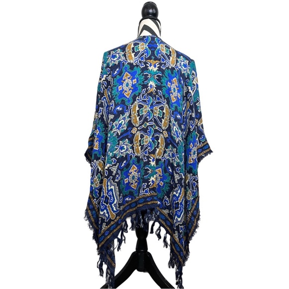 Theodora & Callum Boho One Size Open Front Tassel Shawl Kimono - Picture 2 of 11